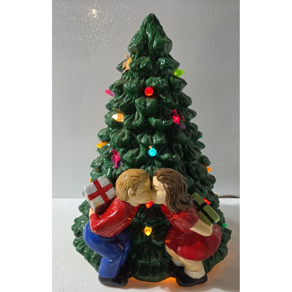 Vintage Handmade Plaster Christmas Tree 14" Continental Studios 1979 READ